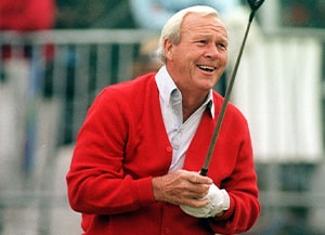 Arnold Palmer in red coat