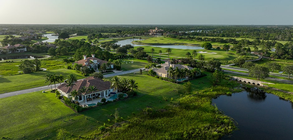 aerial of the tesoro golf club and community