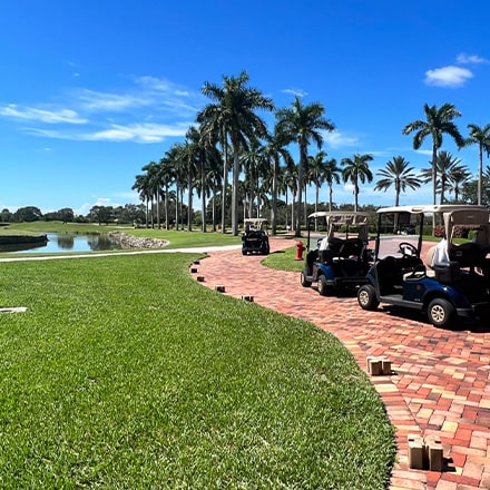 tesoro golf course and golf cart at this Treasure Coast Golf Club